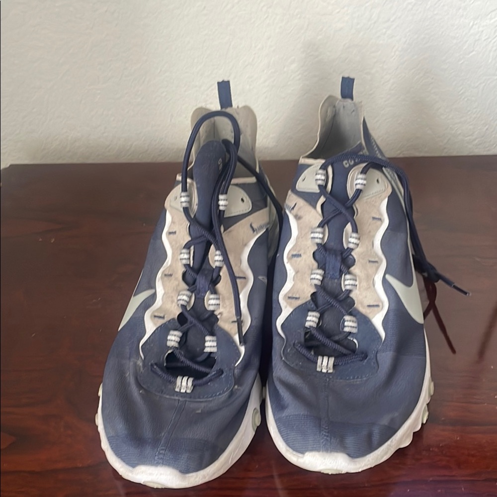 Nike Blue and White Athletic Shoes with Dynamic Design